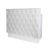 Comptoir bureau d'acceuil style chesterfield blanc 