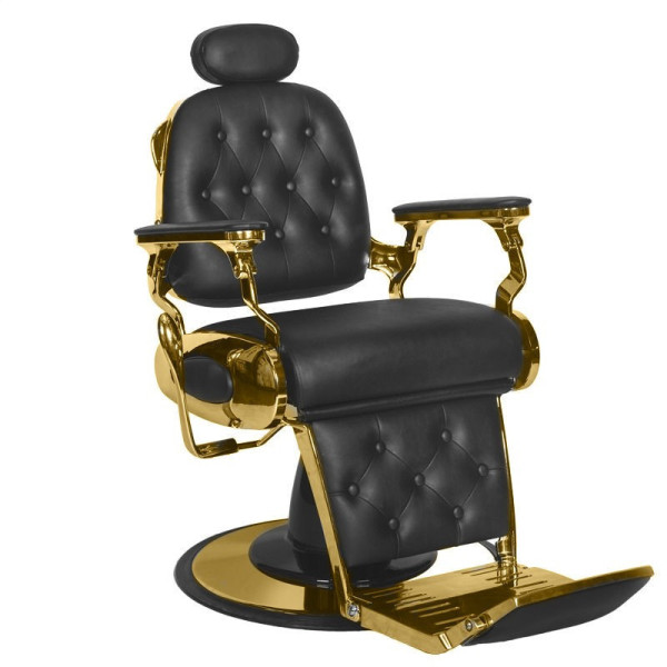 Fauteuil Barbier Francesco Or & Noir – Style Prestige & Réglages Pro 
