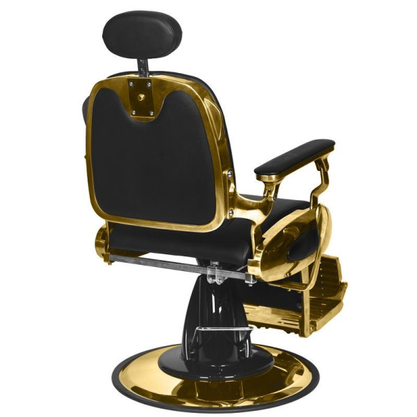 Fauteuil Barbier Francesco Or & Noir – Style Prestige & Réglages Pro 