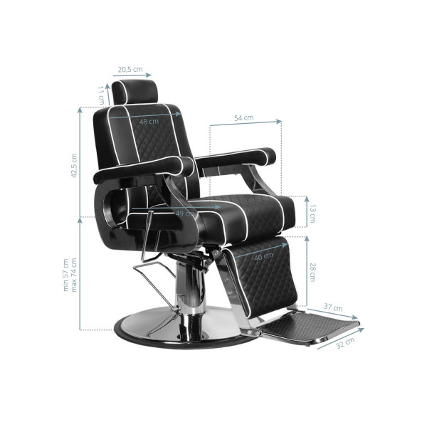 Fauteuil barbier paulo noir 