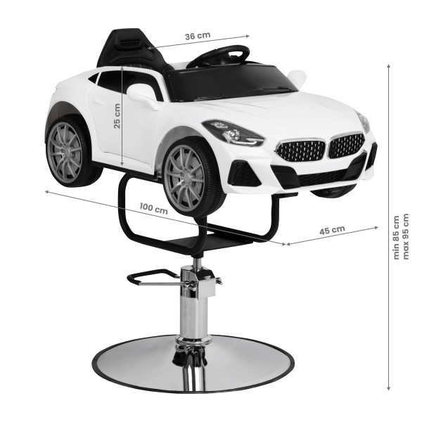 Fauteuil de coiffure enfant voiture bambou blanc 