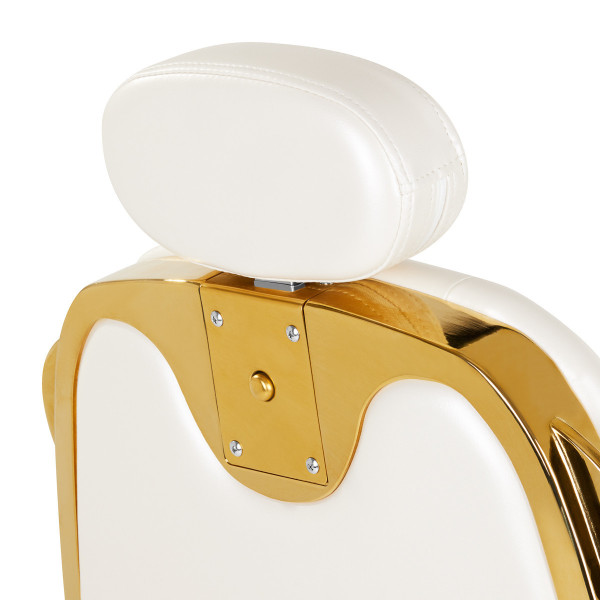 Fauteuil Barbier Impérial Gold & White – Élégance Royale & Raffinement Absolu 