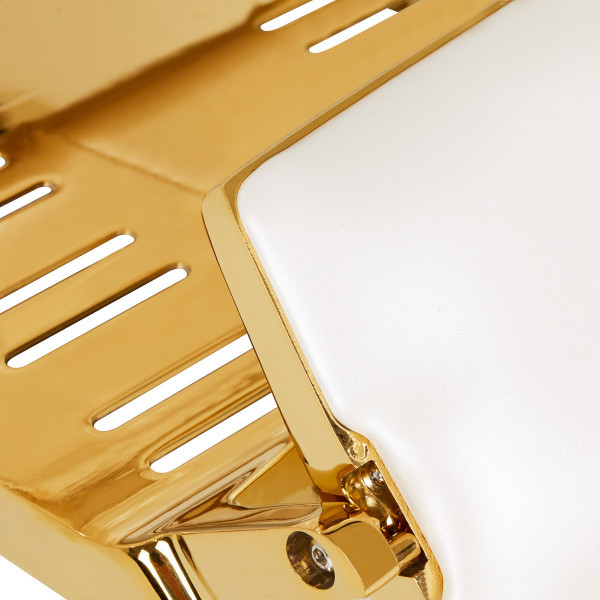 Fauteuil Barbier Impérial Gold & White – Élégance Royale & Raffinement Absolu 