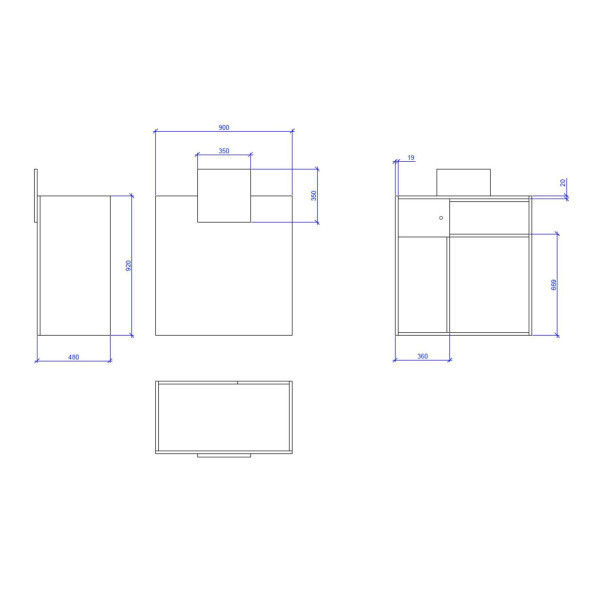 Bureau de réception bois blanc-déco en blanc