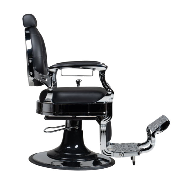 Fauteuil barbier moretti vintage noir-argent 