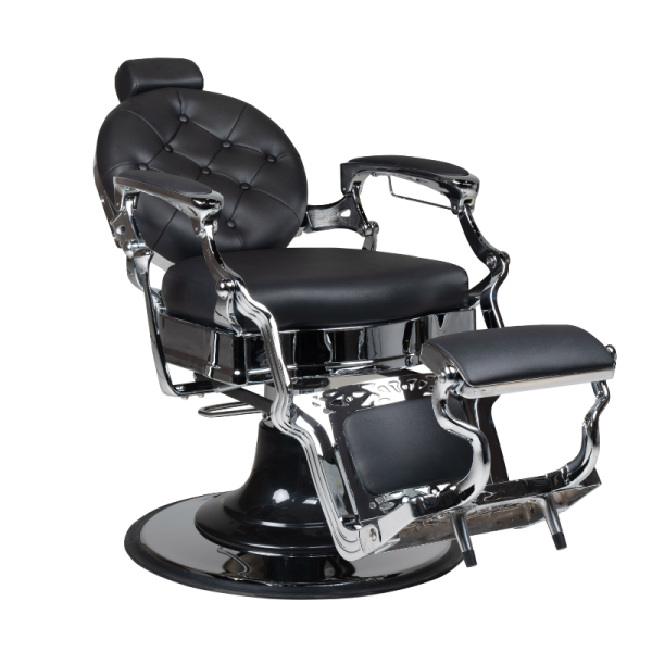 Fauteuil barbier moretti vintage noir-argent 