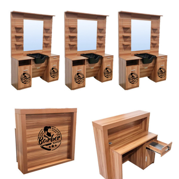 Ensemble postes de travail et comptoirs - mobilier barbier