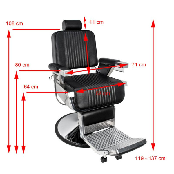 Fauteuil Barbier Steel Vintage Pro – Style Industriel & Solidité Inox 