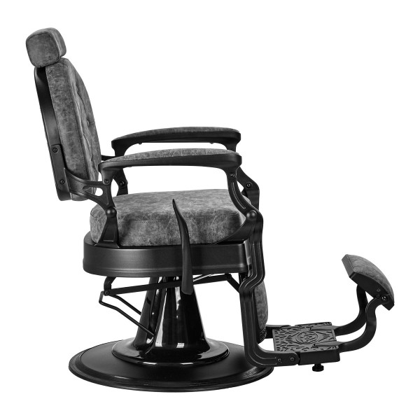 Fauteuil Barbier Cavalese Vieux Cuir Gris – Style Vintage & Confort Pro 
