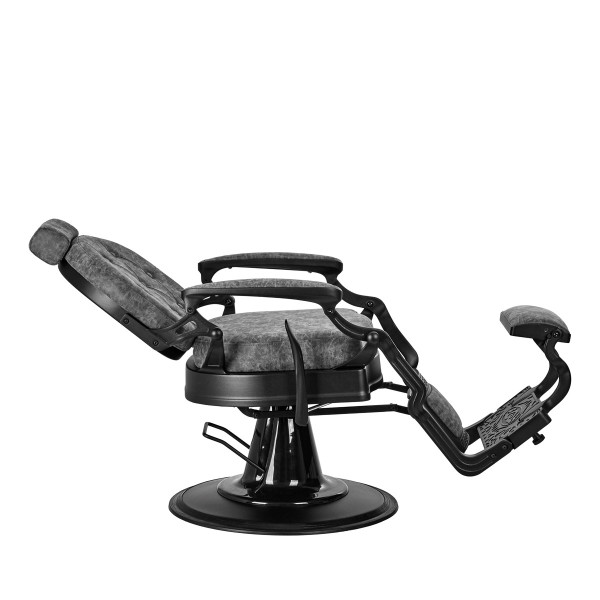 Fauteuil Barbier Cavalese Vieux Cuir Gris – Style Vintage & Confort Pro 