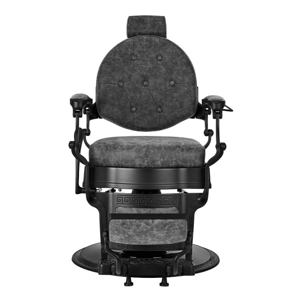 Fauteuil Barbier Cavalese Vieux Cuir Gris – Style Vintage & Confort Pro 