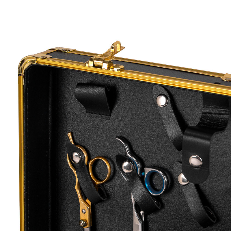Valise de Barbier Noir & Doré 