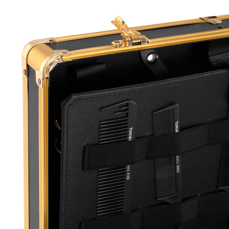 Valise de Barbier Noir & Doré 