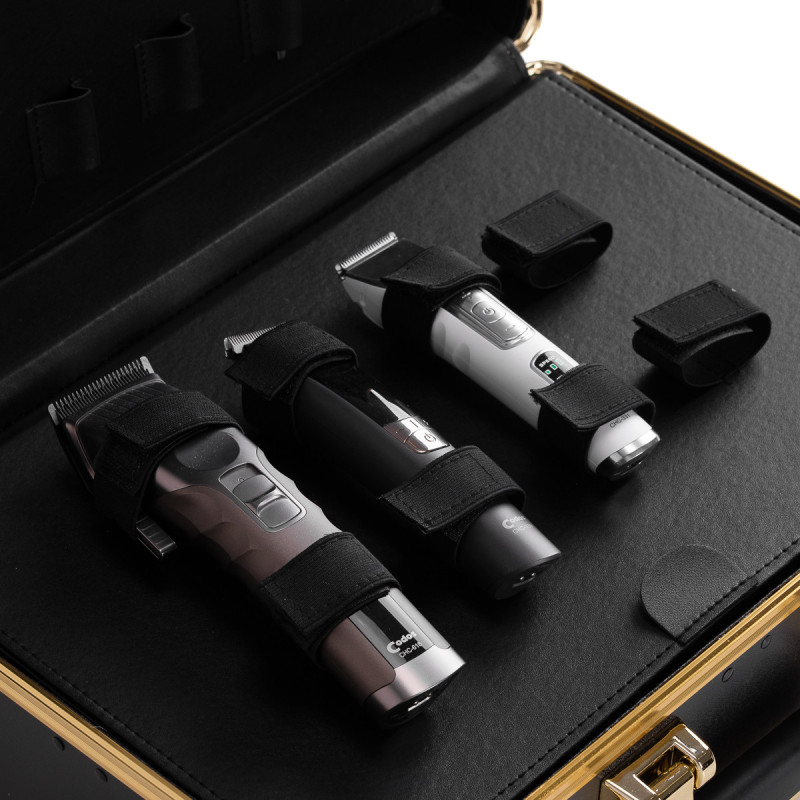 Valise de Barbier Noir & Doré 