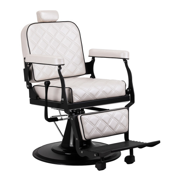 Fauteuil Barbier Eleganzo Blanc Nacré – Design Pur & Confort Pro 