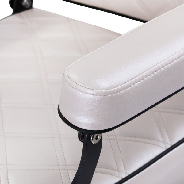 Fauteuil Barbier Eleganzo Blanc Nacré – Design Pur & Confort Pro 