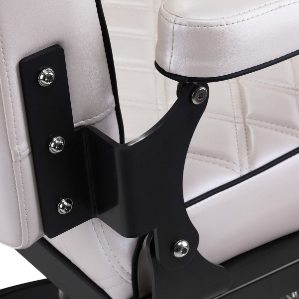 Fauteuil Barbier Eleganzo Blanc Nacré – Design Pur & Confort Pro 