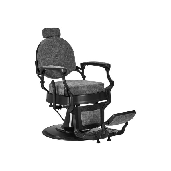 Fauteuil Barbier Cavalese Vieux Cuir Gris – Style Vintage & Confort Pro