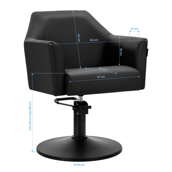  Fauteuil coiffure HydroLift Élite Full Black Pro 