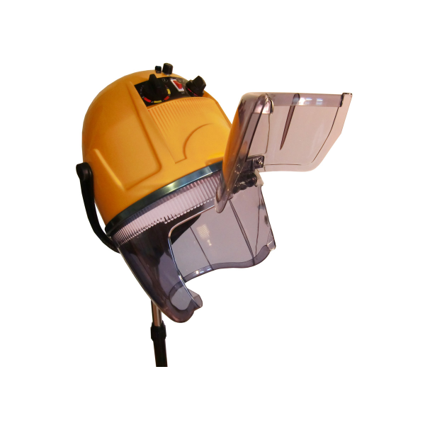 Casque sèche-cheveux jaune 1100W pour coiffeurs - Technologie moderne et confort optimal