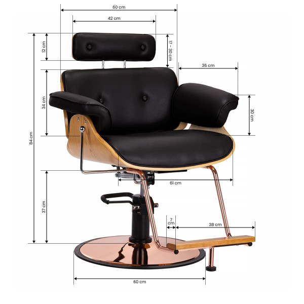  Fauteuil de coiffure florence noir 