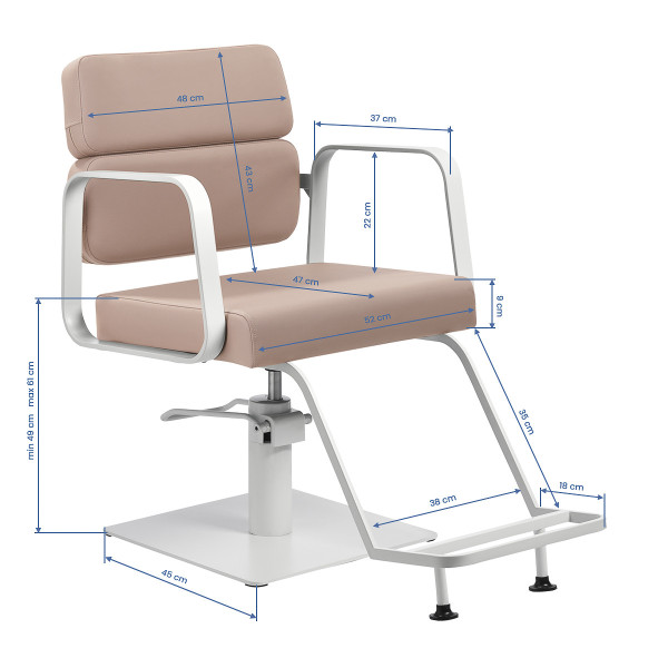 Fauteuil de Coiffure Porto – Beige & Blanc  