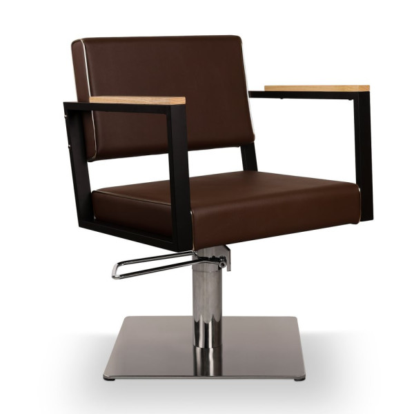Fauteuil de Coiffure OCEAN Marron – Design robuste & confort professionnel 