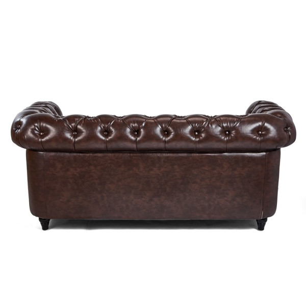 Canapé d’attente Dock Marron – Style Chesterfield Élégant 