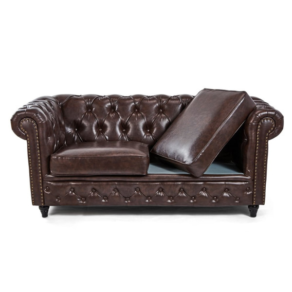 Canapé d’attente Dock Marron – Style Chesterfield Élégant