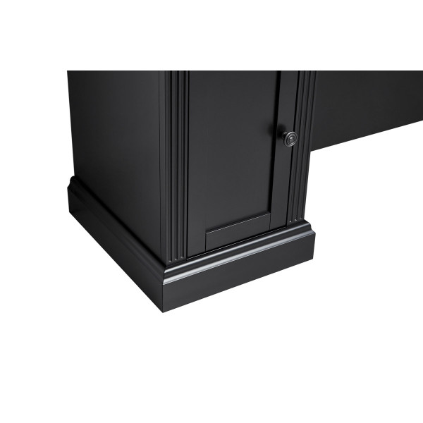 Poste de Coiffage Barbier WILLIAM 2B – Noir Rétro Premium avec Vitrines 