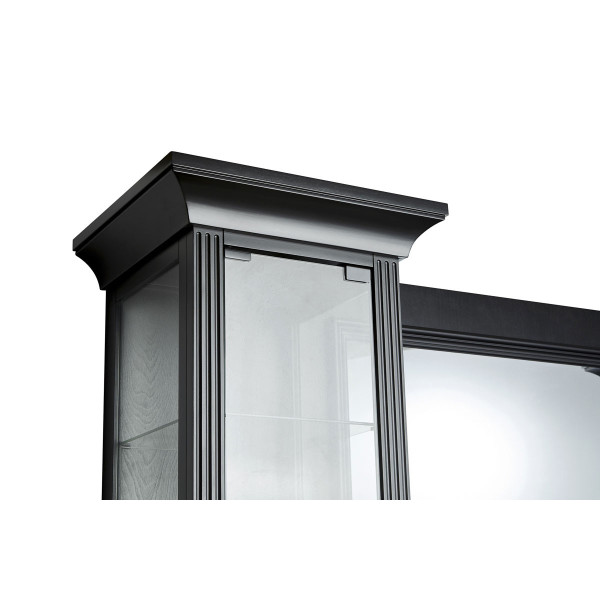 Poste de Coiffage Barbier WILLIAM 2B – Noir Rétro Premium avec Vitrines 