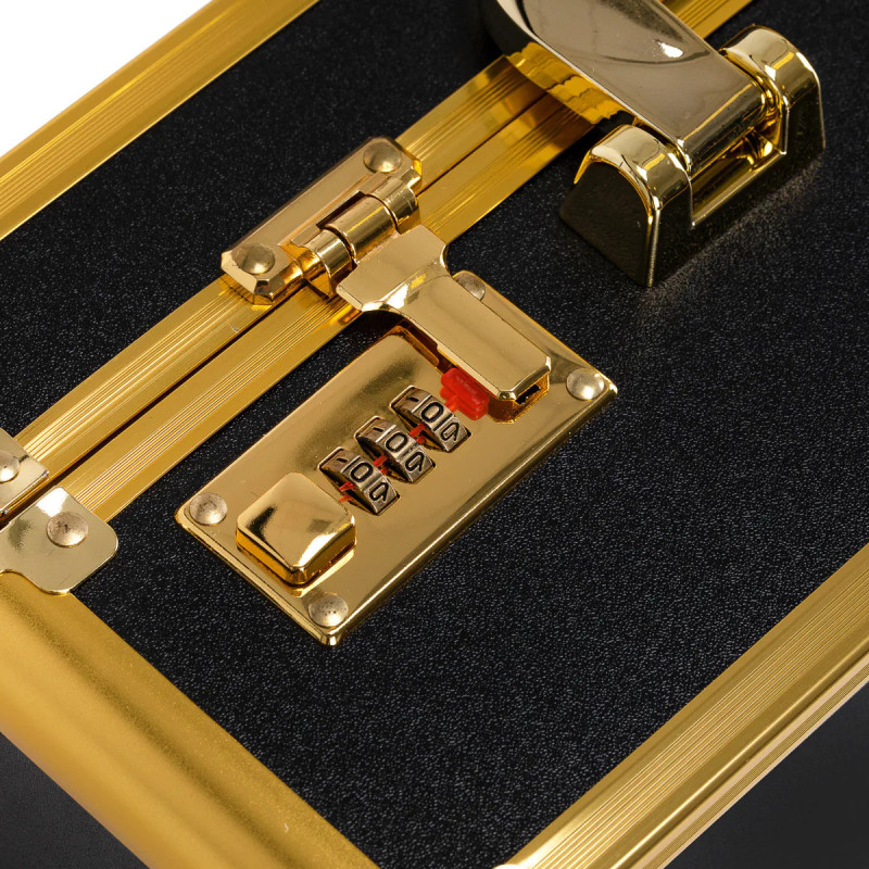 Valise de Barbier Noir & Doré 