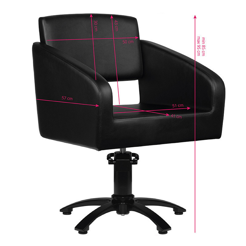 Fauteuil de coiffure gabbiano bergen noir 
