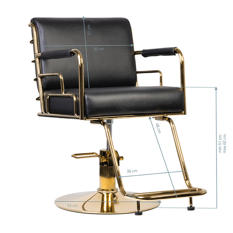 Fauteuil de coiffure prato or - noir 