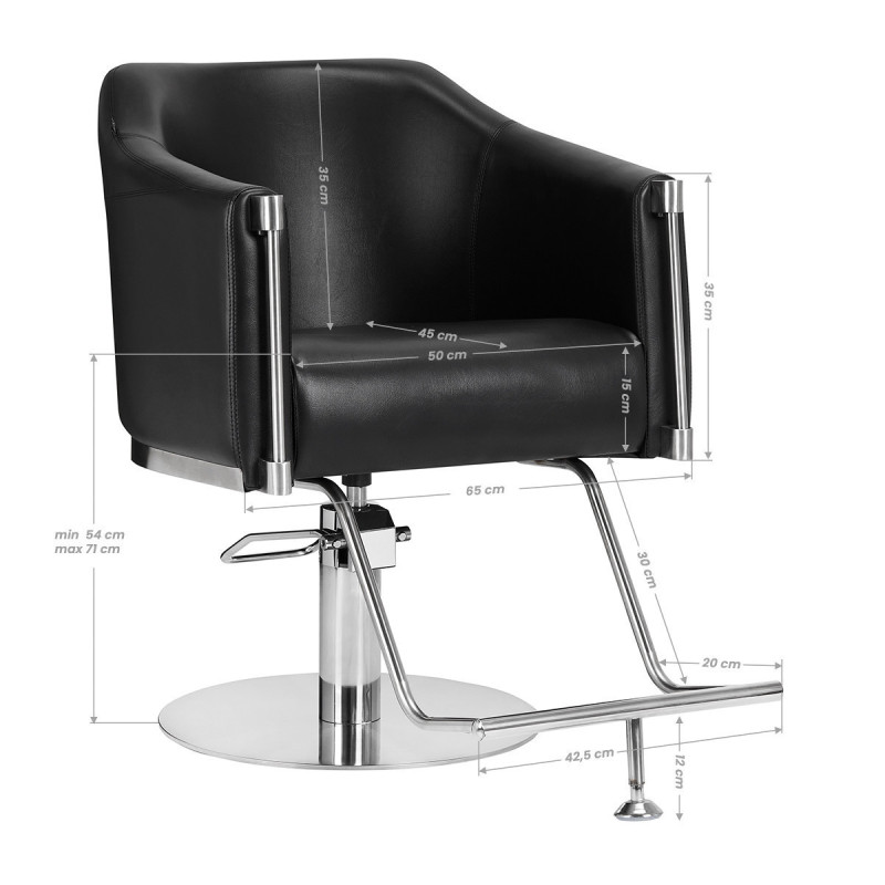 Fauteuil de coiffure noir gabbiano burgos 