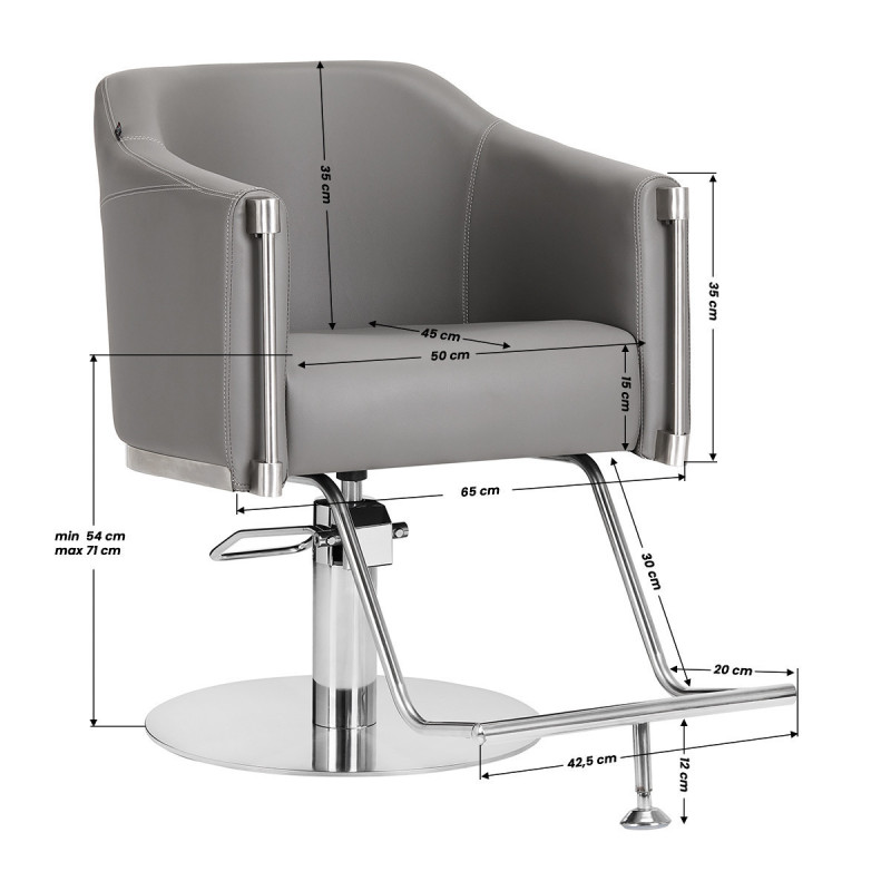 Fauteuil de coiffure gris gabbiano burgos 