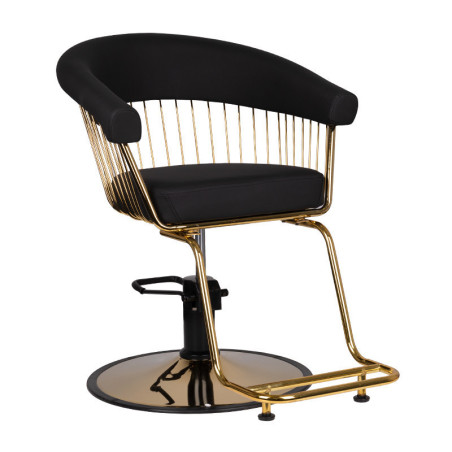 Gabbiano fauteuil barbier lille noir or 