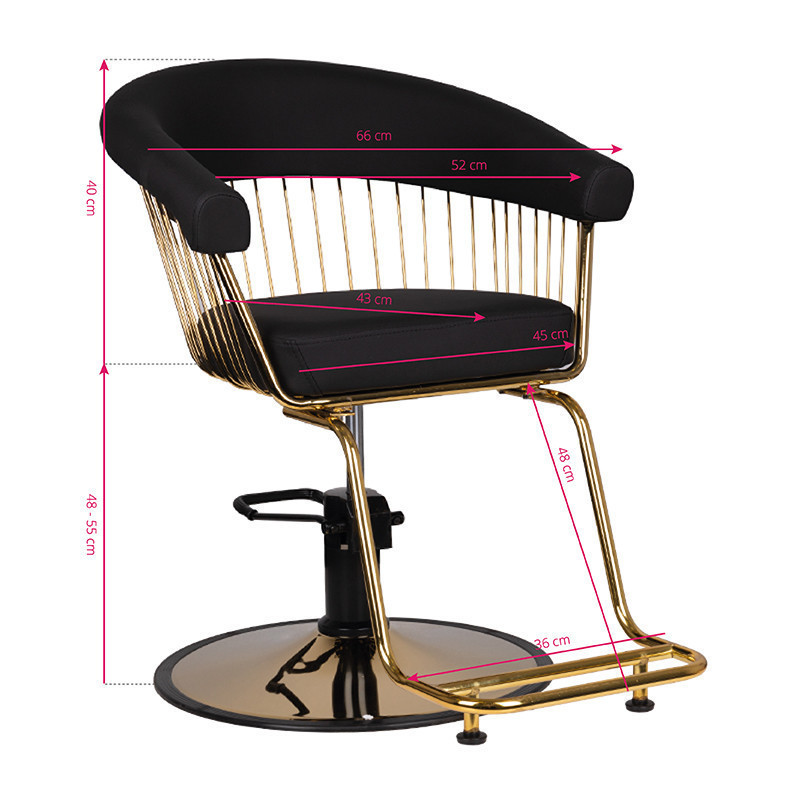 Gabbiano fauteuil barbier lille noir or 
