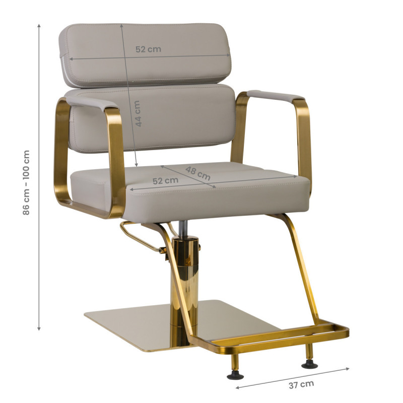 Chaise de coiffure porto gris or 