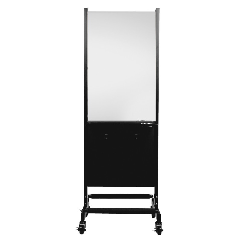 Coiffeuse console coiffure mobile double face noir 