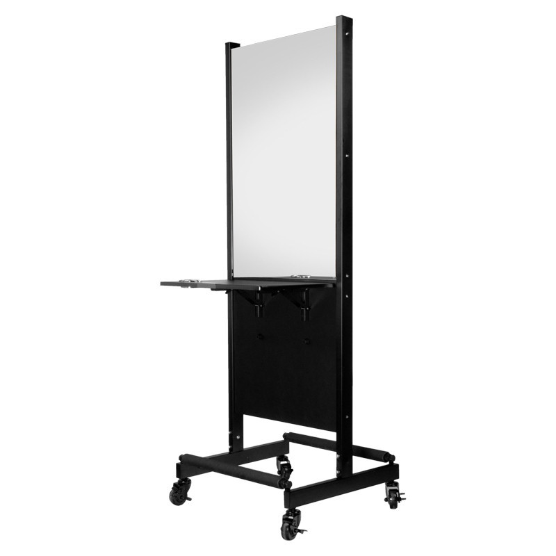 Coiffeuse console coiffure mobile double face noir 